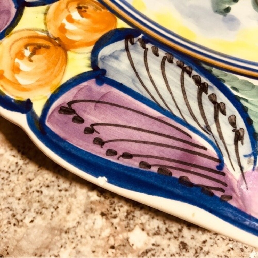 Vintage Skyros Designs Hand Painted Signed 12" Ceramic Decorative Plate - Picture 5 of 10